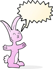 cartoon rabbit with speech bubble