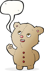 cartoon cute teddy bear with speech bubble