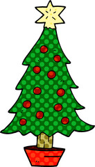 cartoon doodle christmas tree