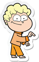 Obraz premium sticker of a cartoon happy man