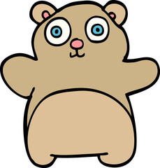 cartoon doodle teddy bear