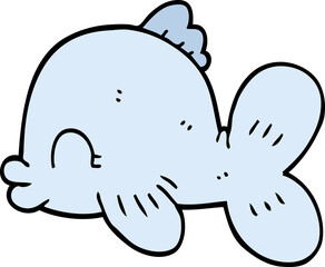 cartoon doodle fish swimming