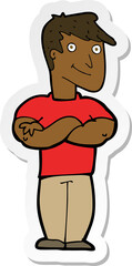 sticker of a cartoon muscular man
