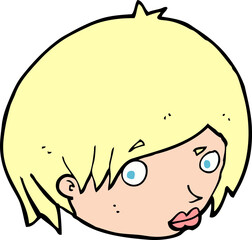 cartoon female face with raised eyebrow