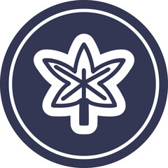 marijuana leaf circular icon