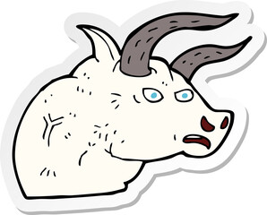 sticker of a cartoon angry bull head