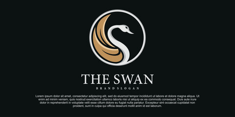 The swan logo with luxury gradient style Premium Vektor © MUCHAMAD