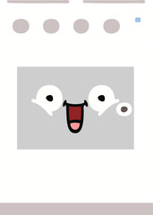 flat color retro cartoon kitchen oven