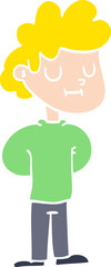 Fototapeta premium flat color illustration cartoon happy boy