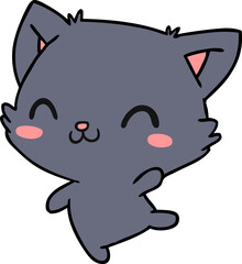 cartoon of cute kawaii cat