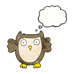 thought bubble textured cartoon owl