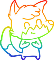 rainbow gradient line drawing cartoon friendly fox