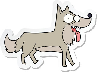 sticker of a cartoon happy dog