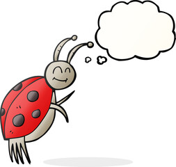 thought bubble cartoon ladybug