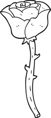 black and white cartoon rose