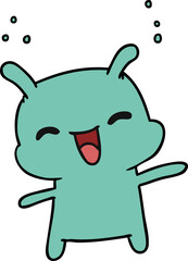cartoon kawaii cute happy alien