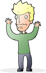 cartoon frightened man