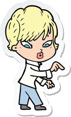 sticker of a cartoon woman