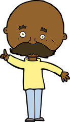 cartoon bald man with idea