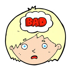 cartoon boy having bad thoughts