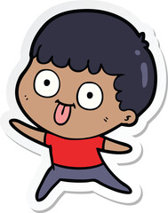 Obraz premium sticker of a cartoon man staring