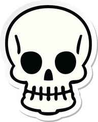 sticker of a quirky hand drawn cartoon skull