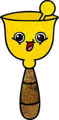 retro grunge texture cartoon school bell