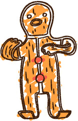 Gingerbread Man Chalk Drawing