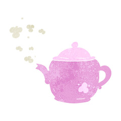 retro cartoon teapot