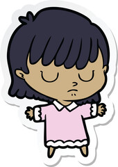 sticker of a cartoon woman