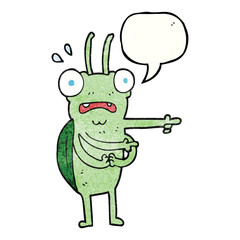 speech bubble textured cartoon bug