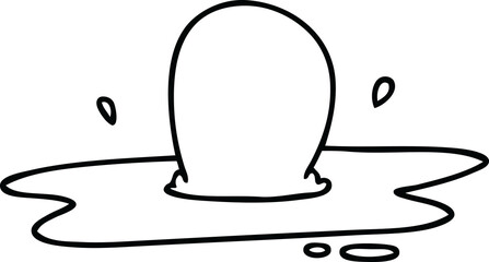 quirky line drawing cartoon fried egg