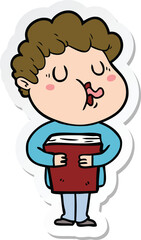 sticker of a cartoon man singing