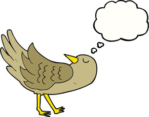 thought bubble cartoon bird