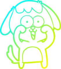 cold gradient line drawing cute cartoon dog
