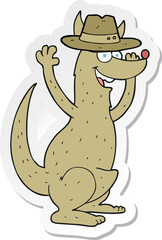 sticker of a cartoon kangaroo