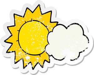 distressed sticker of a cartoon weather