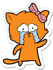 sticker of a cartoon cat