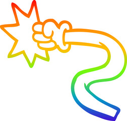 rainbow gradient line drawing cartoon hand gestures