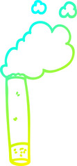 cold gradient line drawing cartoon cigarette