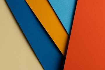 Arranged sheets of colorful carton