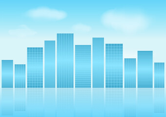 Building Background. Skyscraper. City building Background. Smart and Perspective Building. Cityscape. Hi-tech or Sci-fi City Background. Metropolis City. Vector Illustration.