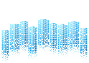 City building Background. Smart and Perspective Building. Cityscape. Hi-tech or Sci-fi City Background. Metropolis City. Vector Illustration.
