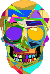 pop art skull head Design