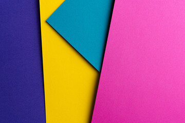 Arranged sheets of colorful carton