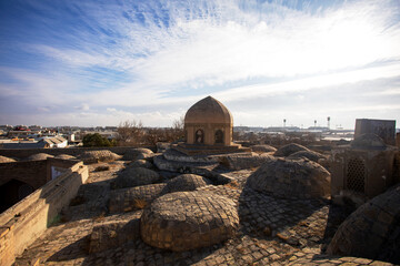 Domes of a madrasah in Bukhara