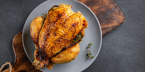 chicken baked poultry meat fresh ready to cook healthy meal food snack on the table copy space food background rustic top view