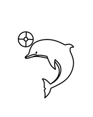 coloring book for children, dolphins