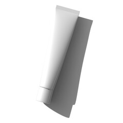 cosmetic tube top view isolated with long shadow transparent