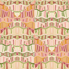 Creative tribal mosaic tile. Abstract scribble seamless background pattern. P